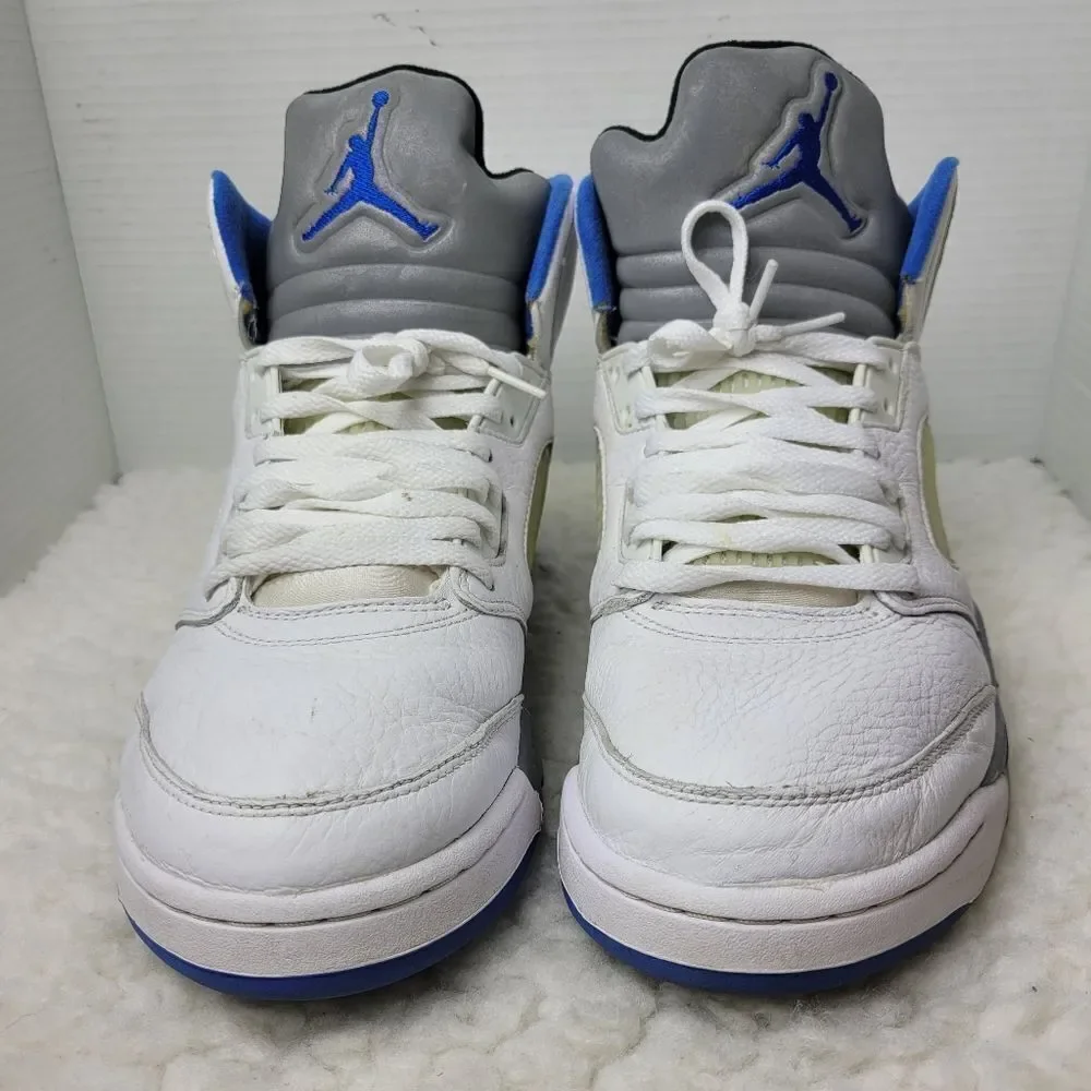 Nike Air Jordan Retro 5 Men's Size 12.5 White Hyper Royal Stealth DD0587 140